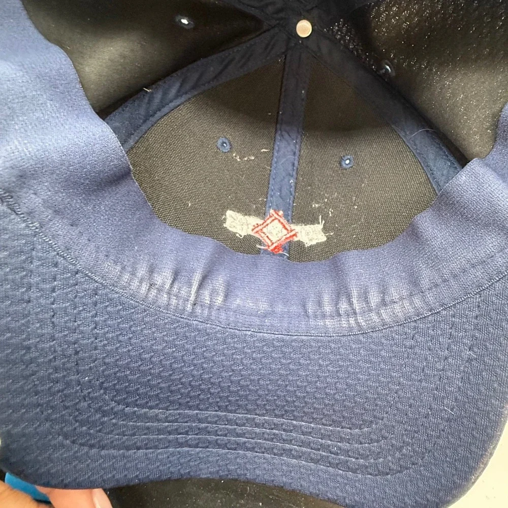 Cap America Golf Navy Blue Mesh Stretch Fit Hat Embroidered 19 M 03 Logo L XL